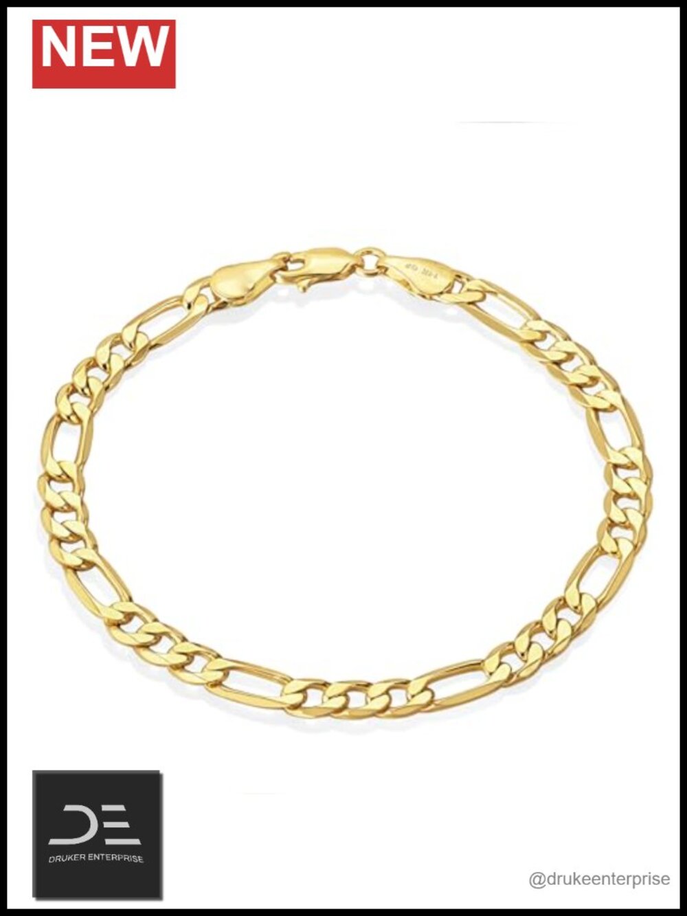 14K Gold Filled Italian Figaro Link Bracelet, Men Women Gift, 6.5-8.5in